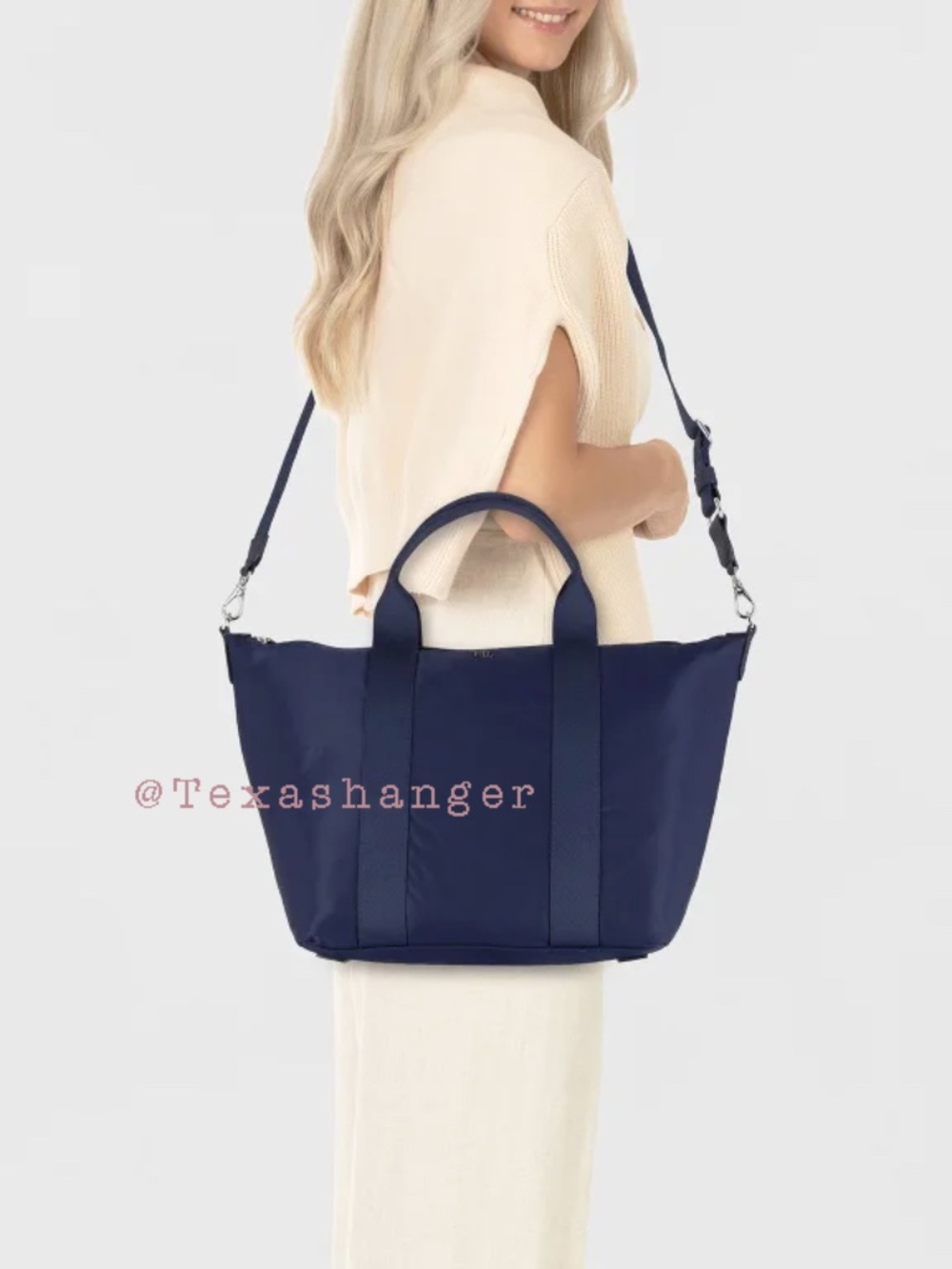 Lauren Ralph NWT Stevie Extra-Large Nylon Tote Bag Navy